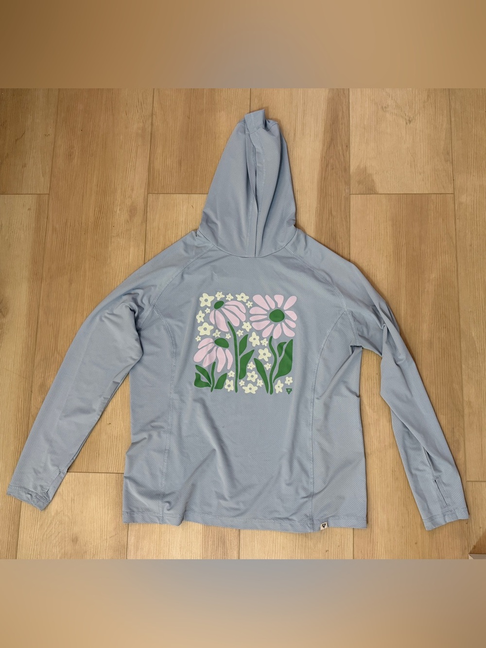 LIV Outdoors Women’s Light Blue Floral Hooded Jacket